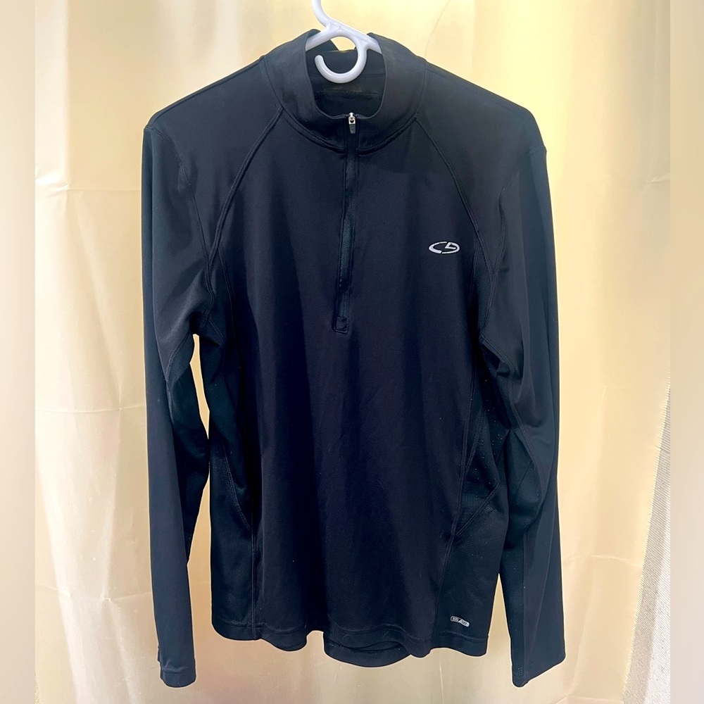 C9 by Champion Quarter Zip Performance Duo Dry Black Long Sleeve Shirt - Medium